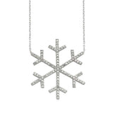 Sterling Silver Snowflake Necklace - Dazzling Crystal Design