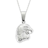 Sterling Silver Men's Eagle Head Pendant Necklace
