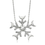 Necklace - Sterling Silver Sparkling Snowflake Pendant