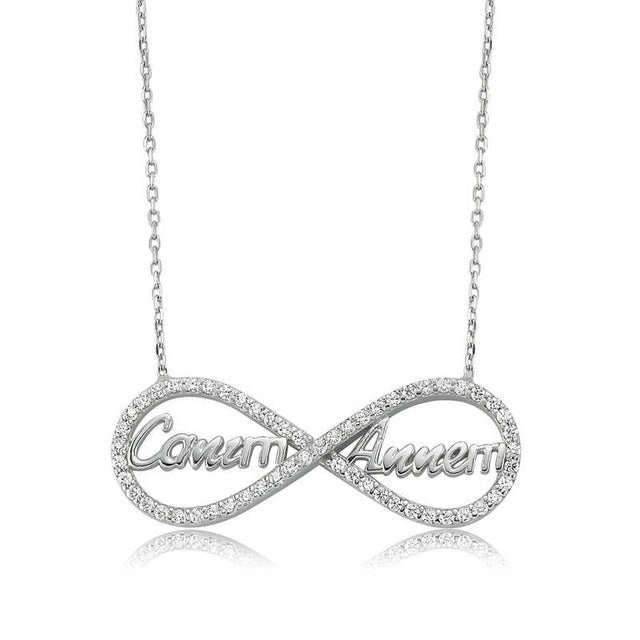 Necklace - Silver-Tone Infinity 'My Mother' Sparkling Pendant