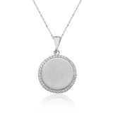 Sterling Silver Kitmir Duasi Engraved Halo Necklace