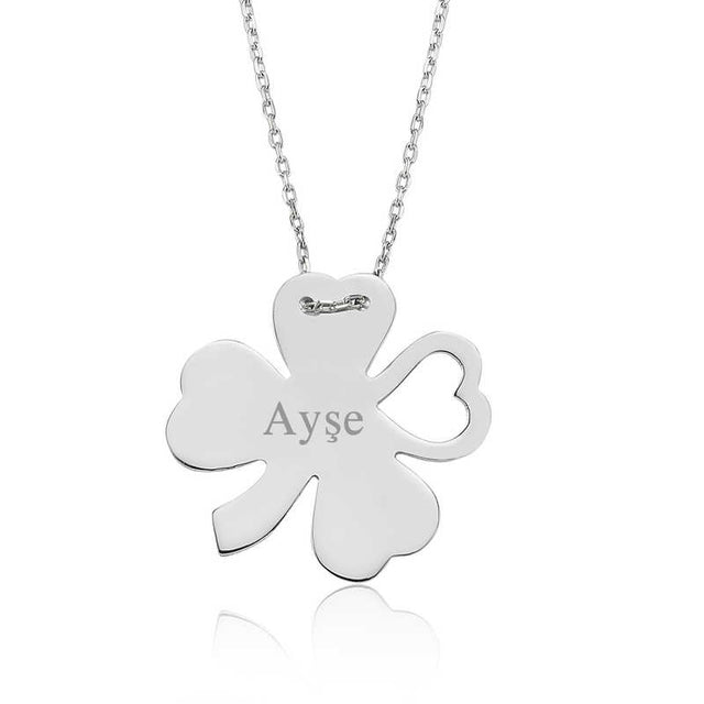 Necklace - Sterling Silver Personalized Four-Leaf Clover