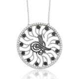 Sterling Silver Tughra Pendant Necklace - Zirconia Embellished