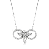 Necklace - Sterling Silver Dazzling Infinity Angel Pendant