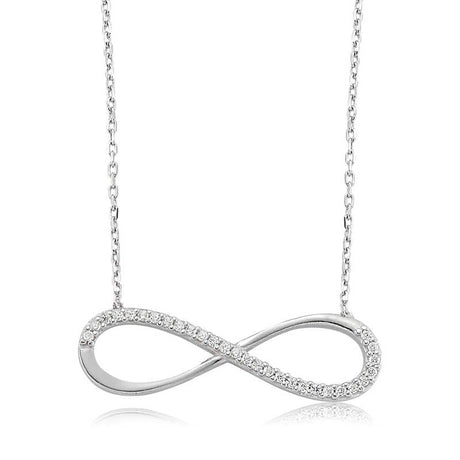 Sterling Silver Infinity Necklace - Dazzling Simulated Diamonds