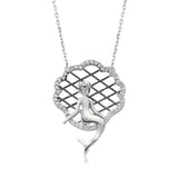 Necklace - Sterling Silver Sparkling Mermaid Ocean Pendant