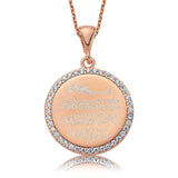 Rose Gold Plated Sterling Silver Nazar Duasi Pendant Necklace with Sparkling CZ