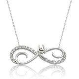 Sterling Silver Infinity Love Necklace - Dainty Cubic Zirconia