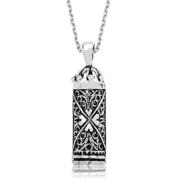 Sterling Silver Cevsen Pendant Necklace - Intricate Filigree Design