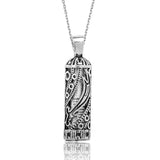 Sterling Silver Cevsen Amulet Necklace - Ornate Scroll Pendant