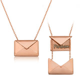 Personalized Envelope Necklace - Rose Gold Tone Secret Message Pendant
