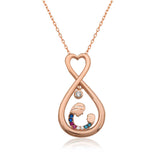 Rose Gold Plated Infinity Heart Mother Child Necklace