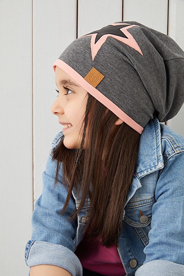 Pudra Gri child Beanie - Soft 95% cotton, Oeko - Tex - TryAladdin