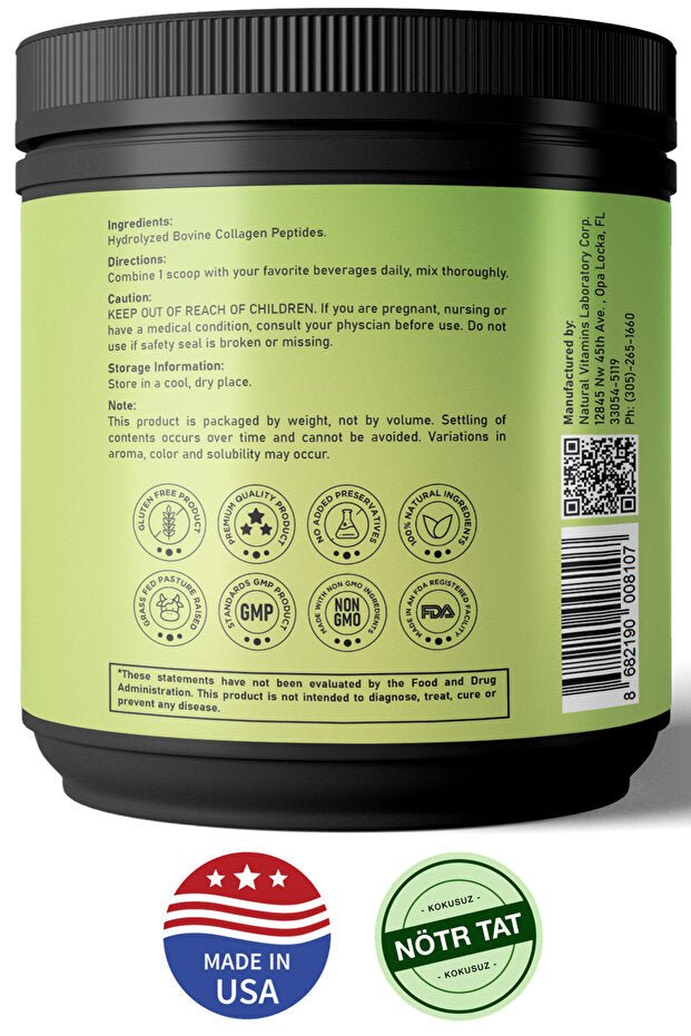 Pure Collagen Peptides Powder - Unflavored Bovine 454g - TryAladdin