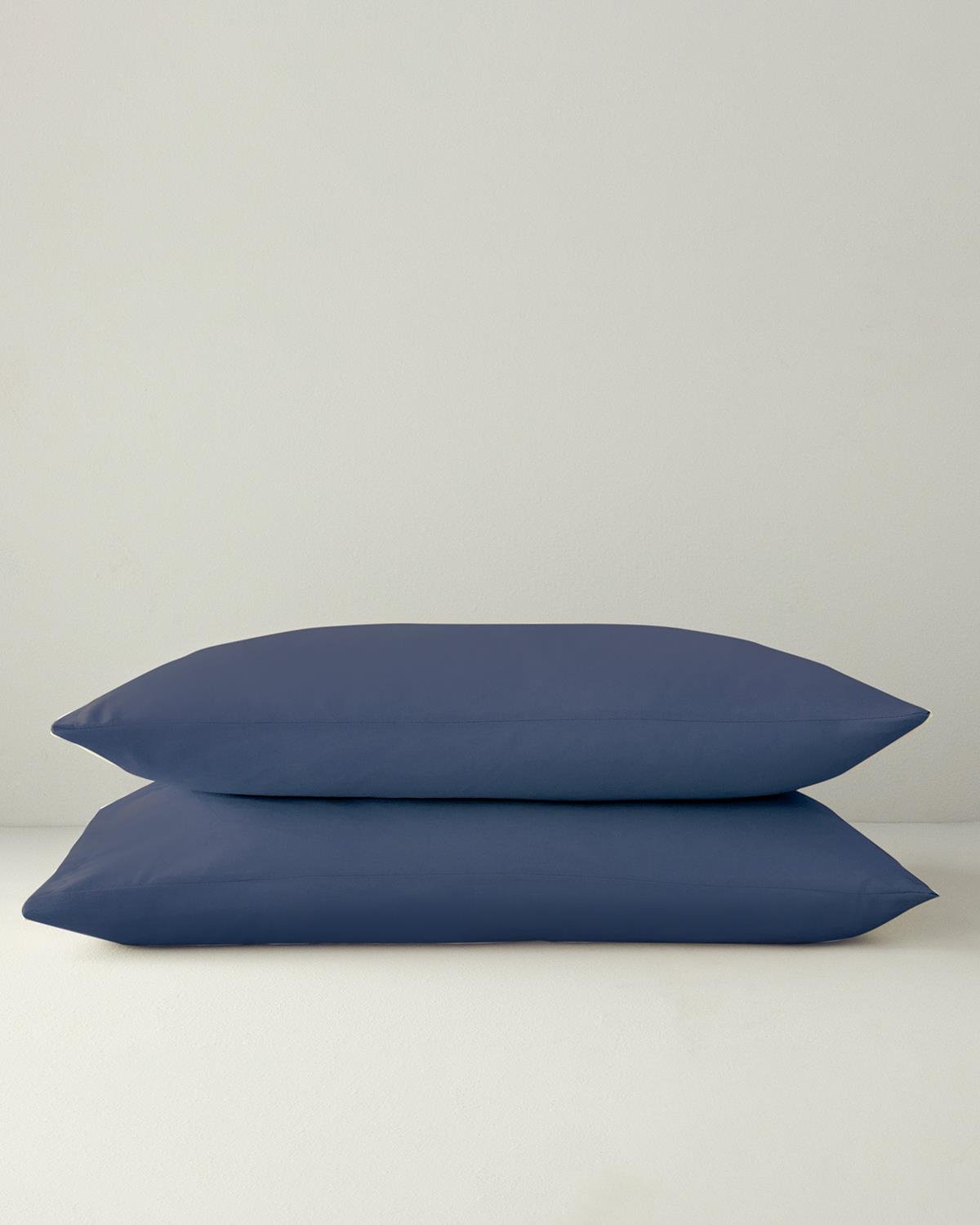 Professional Grade Cotton Pillowcase Pair Navy Blue 50x70cm