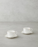 Professional Grade New Bone China Coffee Cup Set   2 Person 4 Piece White Gold