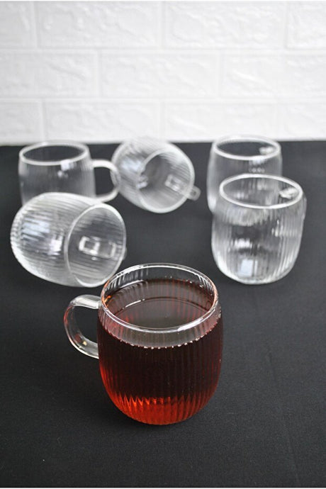 Purelegant Professional Heat - Resistant Borosilicate Glass Mugs - 6 Pack 395ml - TryAladdin