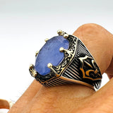 Purple Tourmaline Oval Stone Men's Ring