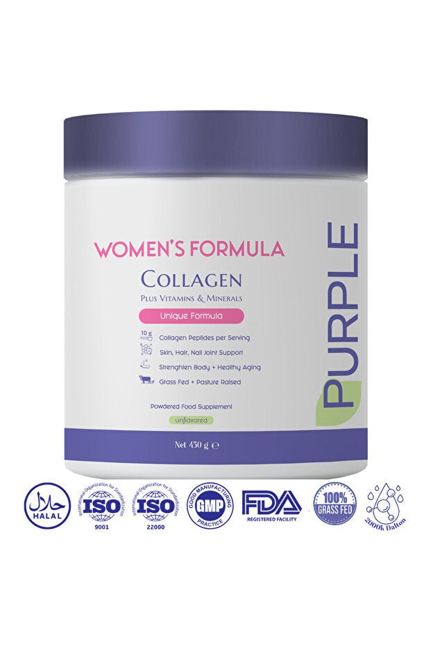 Purple Women's Formula Collagen Powder - 450g Unflavored, 13 Vitamins & 8 Minerals - TryAladdin