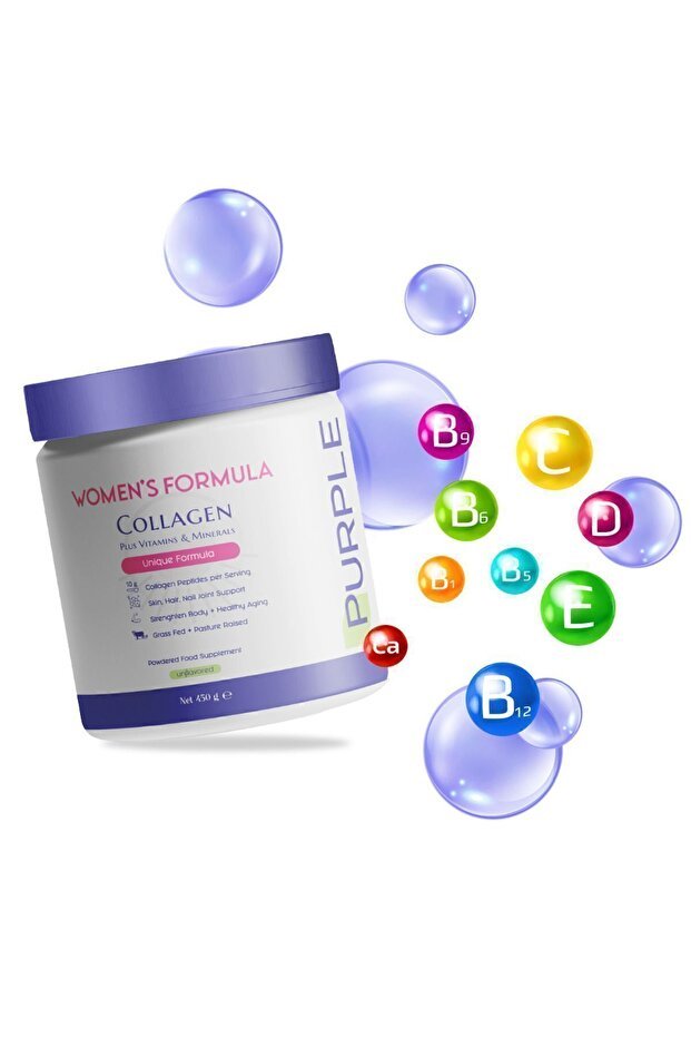 Purple Women's Formula Collagen Powder - 450g Unflavored, 13 Vitamins & 8 Minerals - TryAladdin