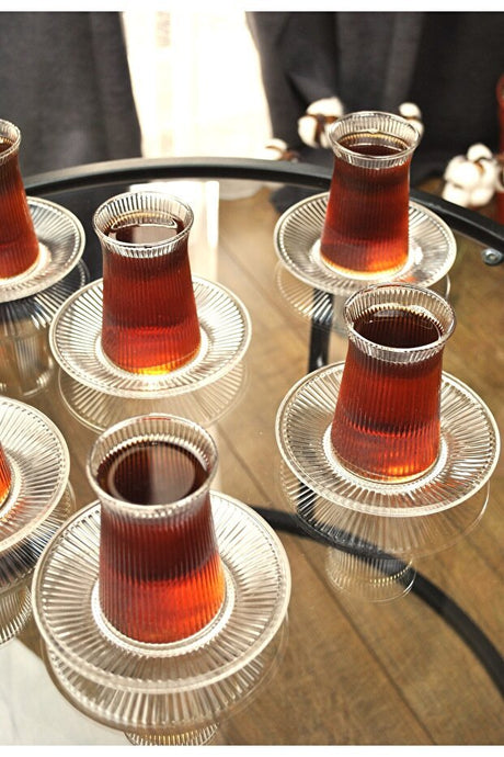 Qualitev Milano Professional Turkish Tea Glass Set - 12 Pieces - TryAladdin