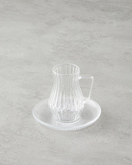 Elegant Transparent Glass Tea Service   6 Person 12 Piece Collection