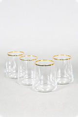 Rakle Avantgarde Gold Premium 4 - Piece Water Glass Set - 420ml - TryAladdin
