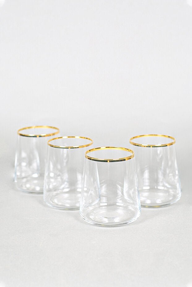 Rakle Avantgarde Gold Premium 4 - Piece Water Glass Set - 420ml - TryAladdin