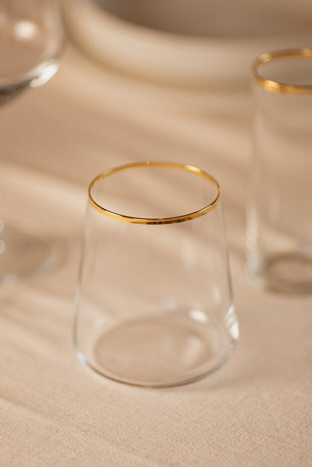 Rakle Avantgarde Gold Water Glass Set - 420ml (4pc)