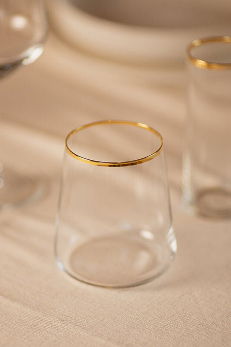 Rakle Avantgarde Gold Premium 4 - Piece Water Glass Set - 420ml - TryAladdin