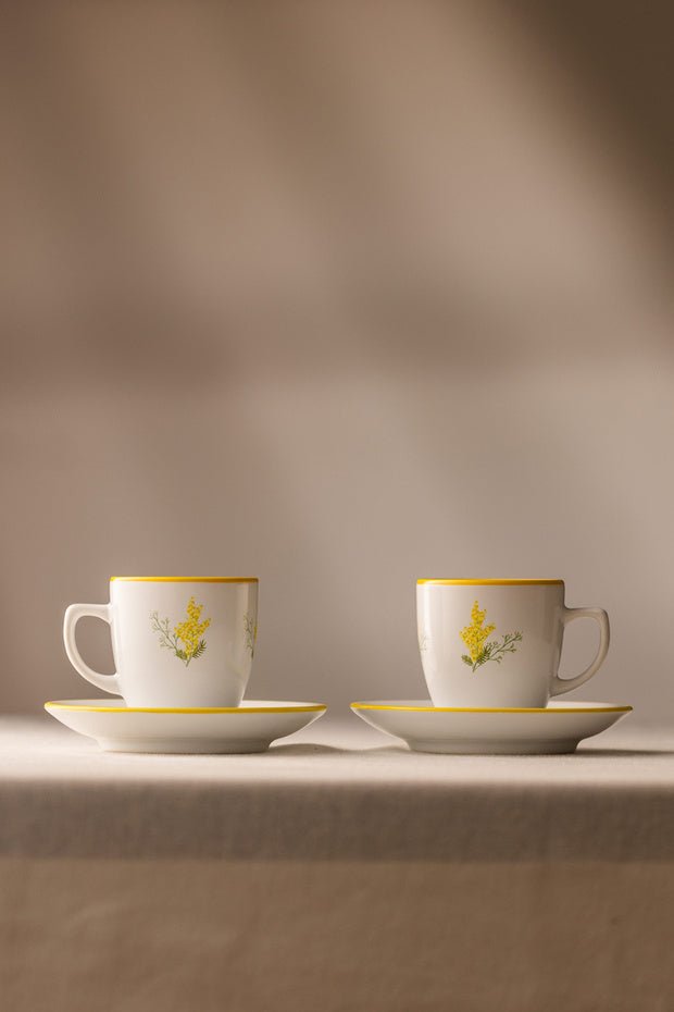 Rakle Mimoza Professional Ceramic Coffee Cup Set - 2 x 110 Cc - TryAladdin