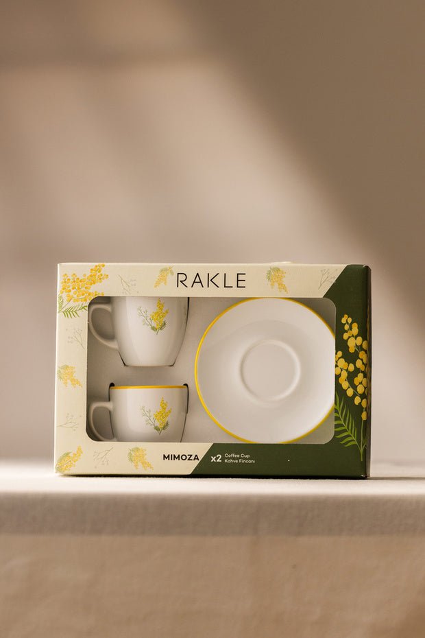 Rakle Mimoza Professional Ceramic Coffee Cup Set - 2 x 110 Cc - TryAladdin