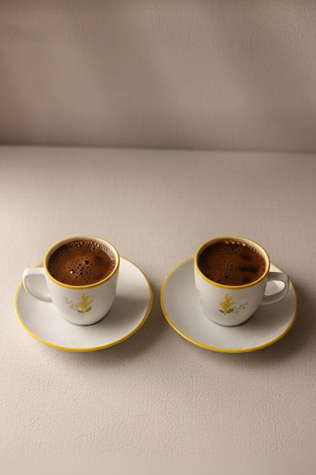 Rakle Mimoza Professional Ceramic Coffee Cup Set - 2 x 110 Cc - TryAladdin