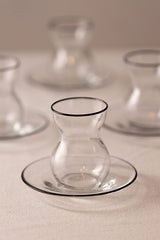 Rakle Premium Pure Black 12 - Piece Turkish Tea Set - 140ml Each - TryAladdin