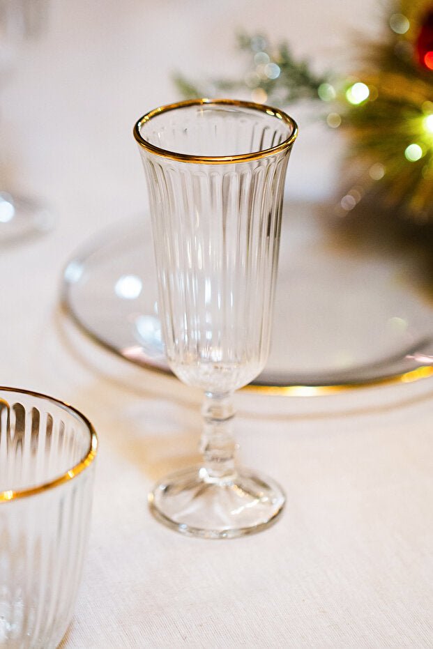 Rakle Splendid Gold Professional Turkish Coffee Serving Glasses - Set of 4, 120ml
