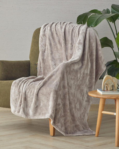 Premium Jacquard Plush TV Blanket - Beige