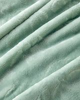 Premium Jacquard Plush Throw Blanket Sage Green