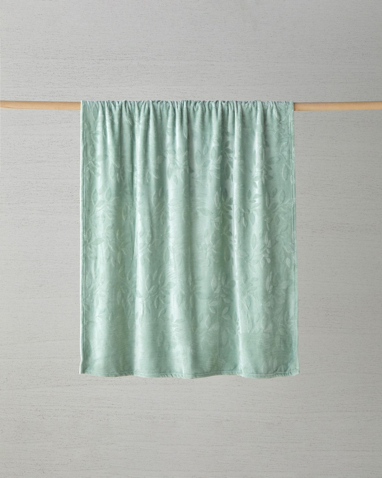Premium Jacquard Plush Throw Blanket Sage Green