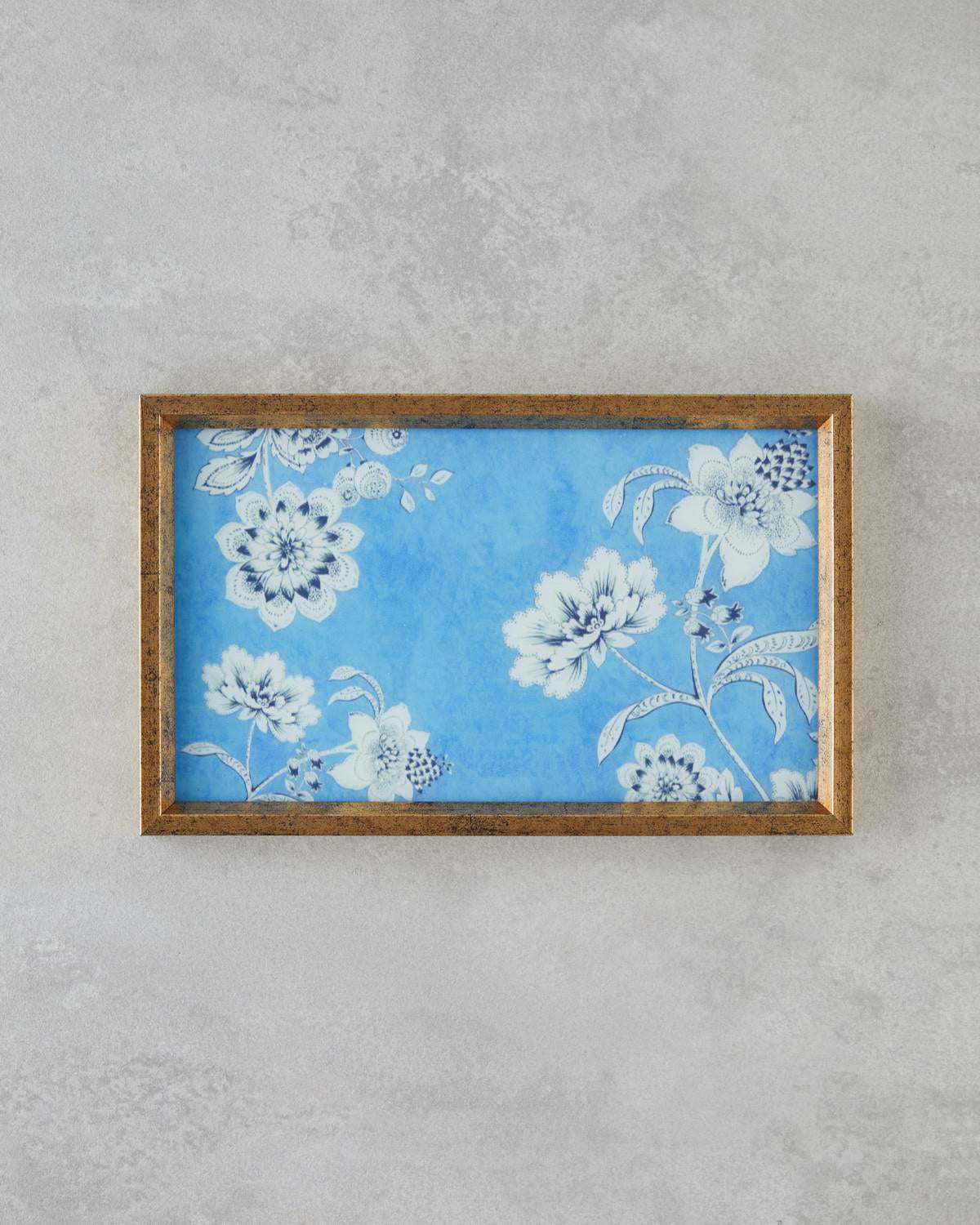 Premium Raspberry Pattern Decorative Serving Tray Blue