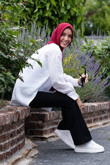 Ready - to - Wear Viscose Shawl - Practical & Comfortable Burgundy - TryAladdin