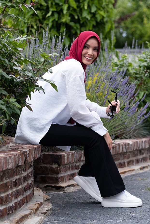 Ready - to - Wear Viscose Shawl - Practical & Comfortable Burgundy - TryAladdin