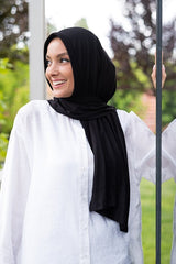 Ready Viscose Hijab - Lightweight & Practical Black Scarf - TryAladdin