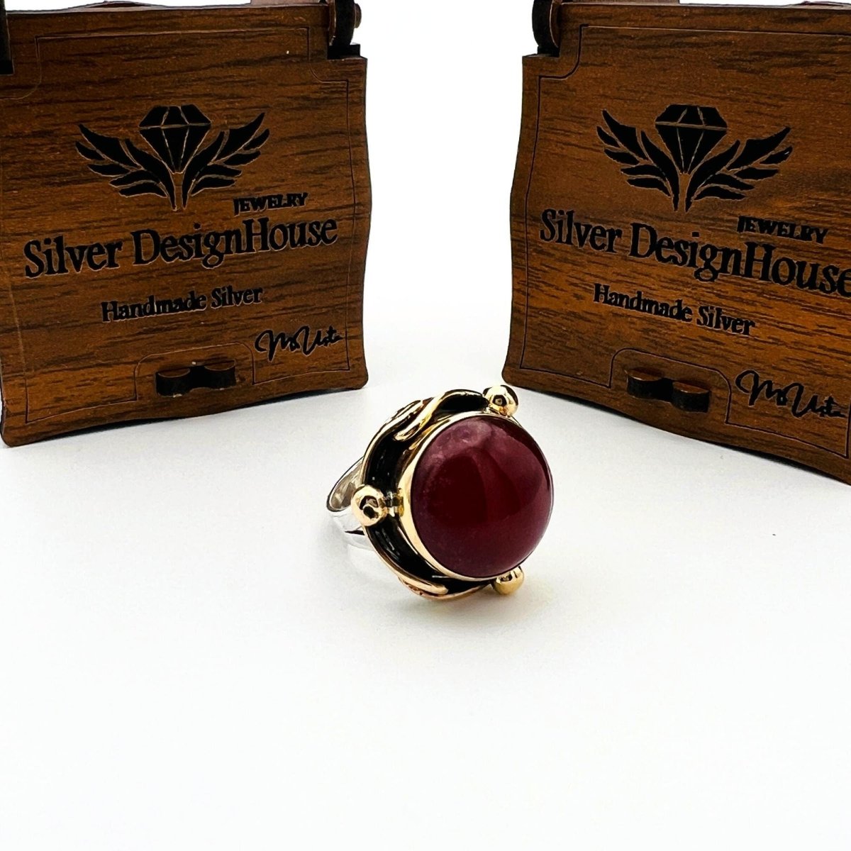 Red Agate Stone Women's Ring