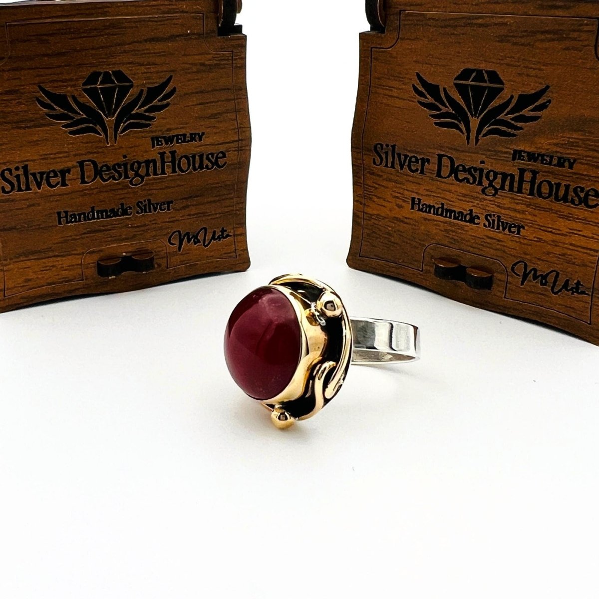 Red Agate Stone Women's Ring