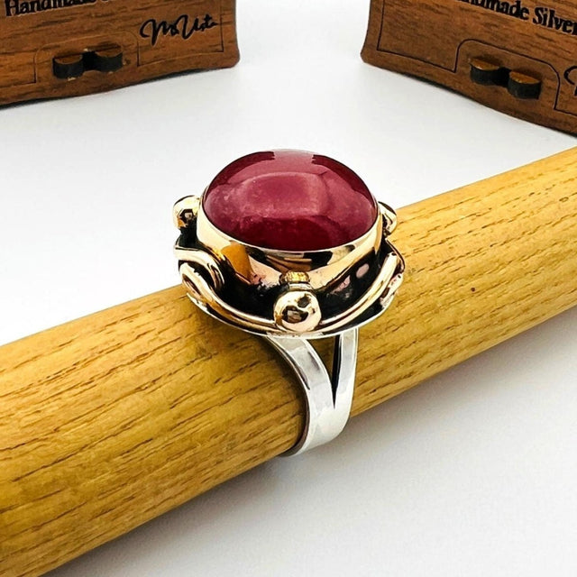 Red Agate Stone Women's Ring