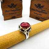 Red Agate Stone Women's Ring