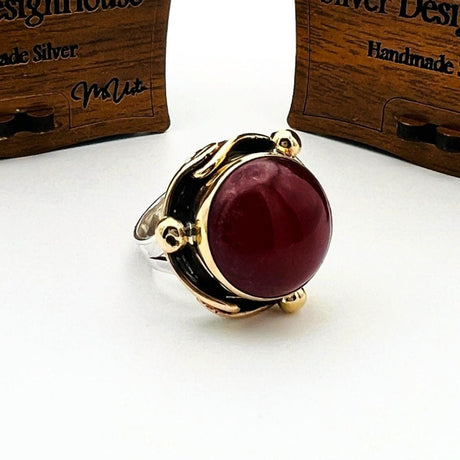 Red Agate Stone Women's Ring