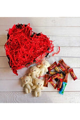 Red Heart Box Gift Set with Teddy Bears & Assorted Chocolates - TryAladdin