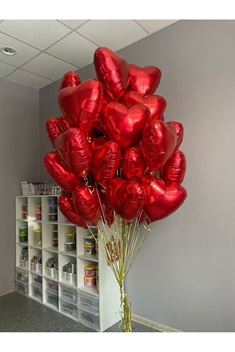 Red Heart Foil Balloons - 5 Pack, 18 Inch (45 cm) for Valentine's Day - TryAladdin