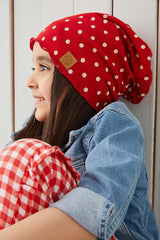 Red Polka Dot Baby Beanie Soft cotton - TryAladdin